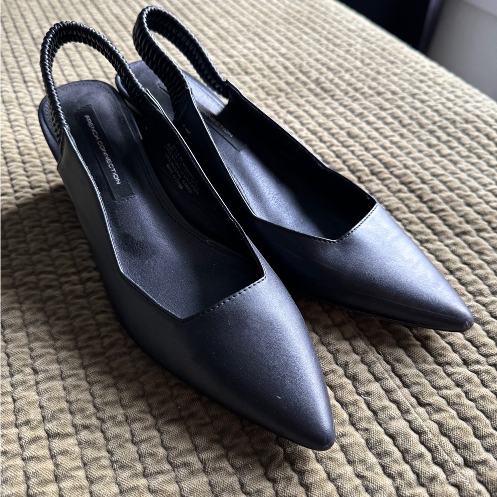 French Connection Black Slingback Heels